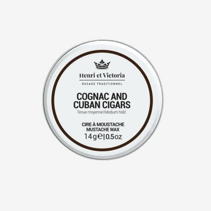 HENRI ET VICTORIA - cire à moustache cognac et cigares -14g