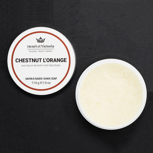 HENRI ET VICTORIA - savon à raser châtaigne l'orange - 114 g