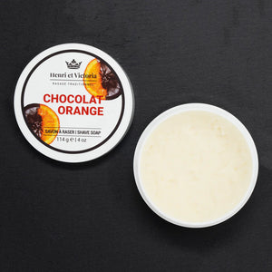 HENRI ET VICTORIA - savon à raser chocolat orange - 114 g