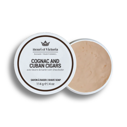 HENRI ET VICTORIA - savon à raser cognac et cigares cubains - 114 g